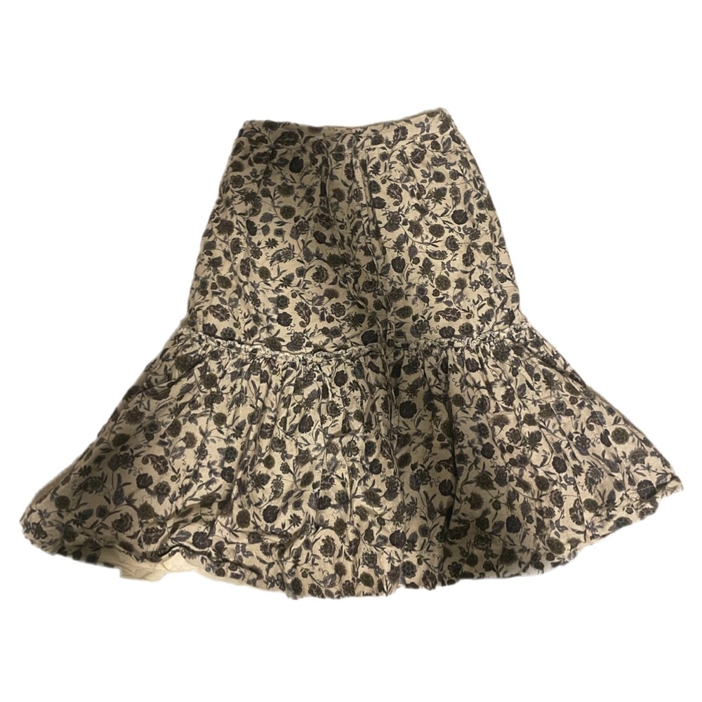 Belati, Medium, Floral Tan Skirt